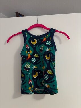 Kids Space Rocket Tank Top - Teal & Navy
